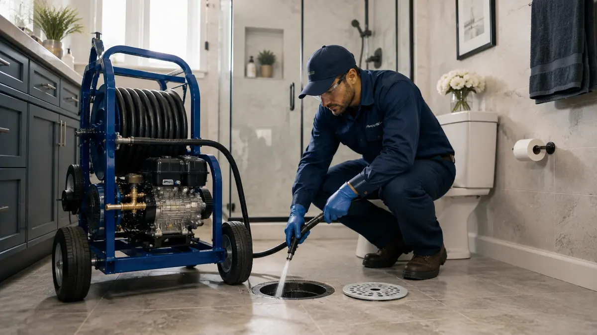 Bathroom Drain Hydro Jetting in Carson