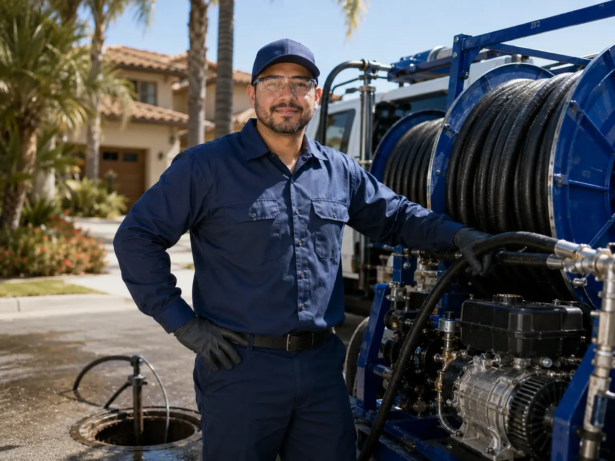 Hydro jet sewer cleaning in Carson